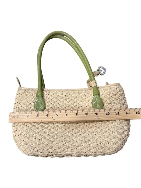 Brighton Woven Bag Flower Pot Strawberry Vintage Green-Handles Floral Lining - Picture 7 of 7